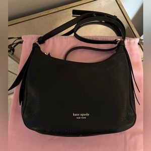 Kate Spade “Lake” black leather medium crossbody